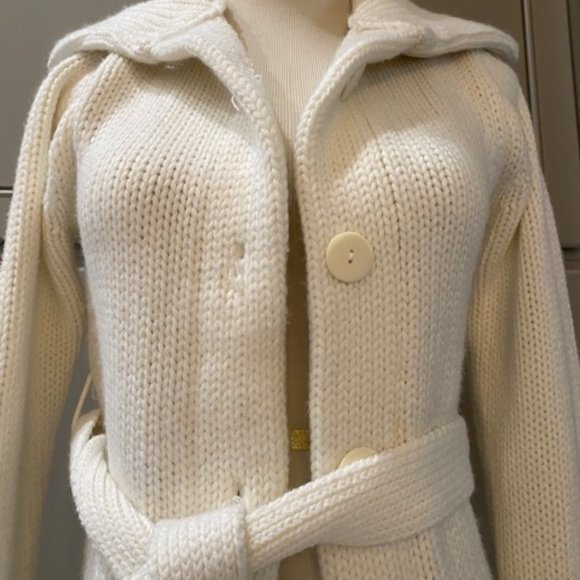 Zara Sweater White Belt Long M - Picture 3 of 15